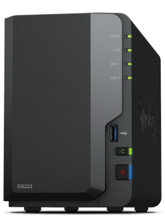 

Сетевой накопитель Synology DiskStation DS223 2x3.5”/2.5" SATA, 3xUSB3.2Gen1, UTP Gigabit, без HDD, DiskStation DS223