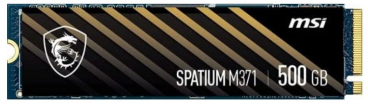 Накопитель SSD M.2 2280 MSI S78-440K160-P83 Spatium M371 500GB PCIe Gen3x4 NVMe 2200/1150MB/s IOPS 60K/200K MTBF 1.5M 110TBW 0,12DWPD RTL