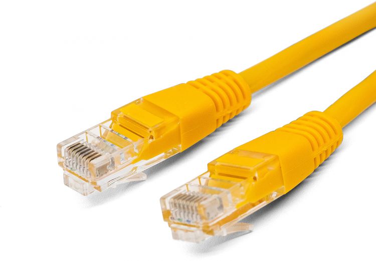 Кабель патч-корд U/UTP 5e кат. 7.5м Filum FL-U5-7.5M-Y 26AWG(7x0.16 мм), омедненный алюминий (CCA), PVC, жёлтый