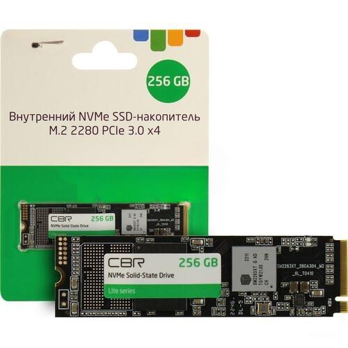 Накопитель SSD M.2 2280 CBR SSD-256GB-M.2-LT22 Lite, SM2263XT, 256GB, PCIe 3.0 x4, NVMe 1.3, 3D TLC NAND, 2000/1300MB/s, TBW 128