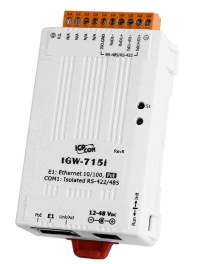 

Преобразователь ICP DAS tGW-715i CR Tiny Modbus/TCP to RTU/ASCII Gateway with PoE and 1 Isolated RS-422/485 (RoHS), tGW-715i CR