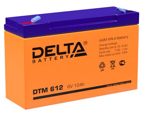Батарея Delta DTM 612 6В, 12Ач, 151/50/100