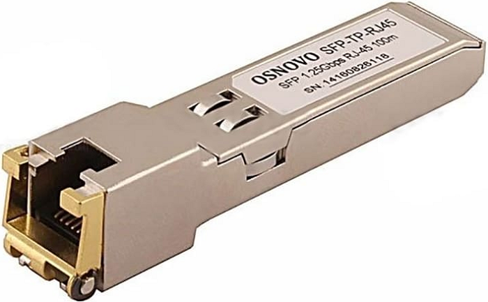 

Модуль OSNOVO SFP-TP-RJ45(1G) медный SFP Gigabit Ethernet с разъемом RJ45. Скорость 1000 Мбит/с. Интерфейс: SERDES. Расстояние передачи - до 100 м, SFP-TP-RJ45(1G)