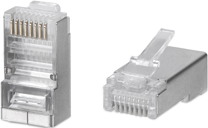 

Коннектор Cabeus 8P8C-SH-FC RJ-45 быстрой установки под витую пару, категория 5e, экранированный, универсальный (для одножильного и многожильного кабе, 8P8C-SH-FC