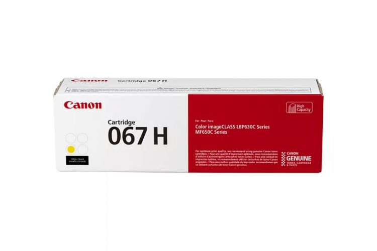 

Тонер-картридж Canon 067H Y 5103C002 для i-SENSYS LBP631/633 и MF651/655/657 желтый , 2350 стр., 067H Y