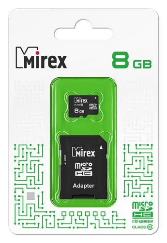 

Карта памяти 8GB Mirex 13613-AD10SD08, 13613-AD10SD08