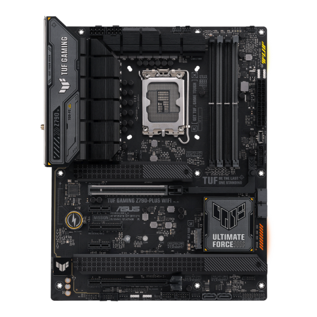 

Материнская плата ATX ASUS TUF GAMING Z790-PLUS WIFI (LGA1700, Z790, 4*DDR5 (7200), 4*SATA 6G RAID, 4*M.2, 5*PCIE, 2.5Glan, WiFi, BT, HDMI, DP, 2*USB, TUF GAMING Z790-PLUS WIFI