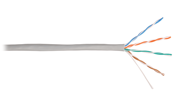 

Кабель витая пара U/UTP 5e кат. 4 пары NIKOLAN NKL 2101A-GY 24AWG(0.49 мм), медь, одножильный (solid, NKL 2101A-GY