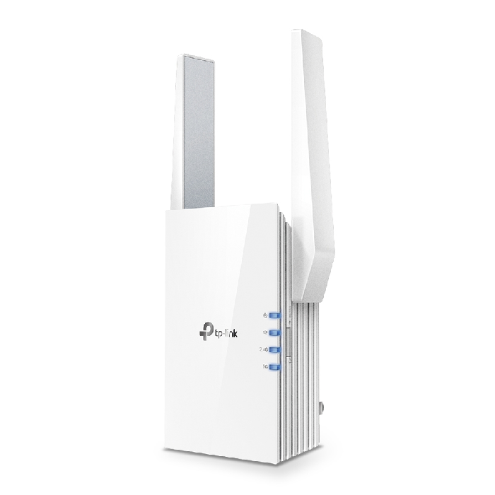 

Усилитель WiFi TP-LINK RE505X до 1201 Мбит/с на 5 ГГц (2×2 MIMO) и до 300 Мбит/с на 2,4 ГГц (2×2 MIMO), поддержка 802.11ax/Wi-Fi 6, 2 внешние антенны, RE505X