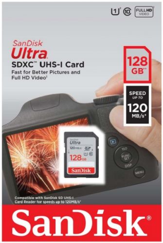 Карта памяти 128GB SanDisk SDSDUN4-128G-GN6IN SDXC Class 10 UHS-I Ultra 120MB/s