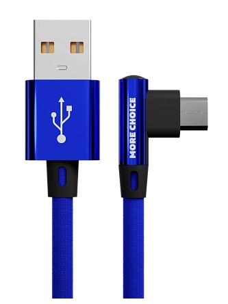 Кабель интерфейсный More Choice K27m USB 2.1A для micro USB нейлон 1м Blue, цвет синий