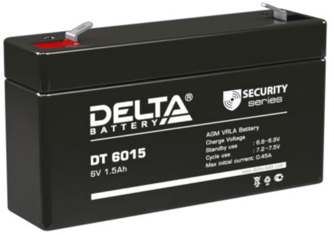 Батарея Delta DT 6015 6В, 1.5Ач, цвет черный
