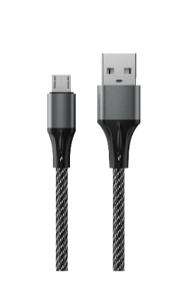 

Кабель интерфейсный AccesStyle AM24-F100M Black-Gray USB - Micro USB, Сила тока: 2,4А; Длина: 100 см; Оплётка: Ткань; Металлический коннектор, AM24-F100M Black-Gray