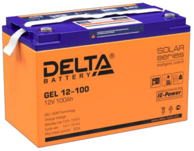 Батарея Delta GEL 12-100 12В, 100Ач, цвет оранжевый