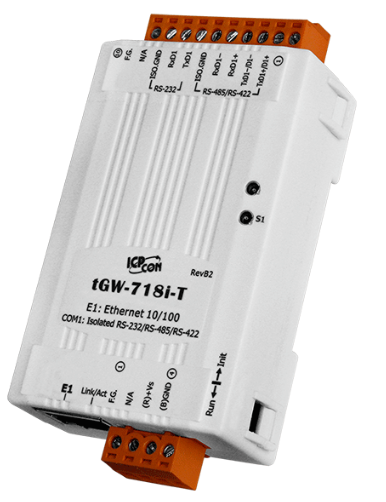 

Преобразователь ICP DAS tGW-718i-T CR Tiny Modbus/TCP to RTU/ASCII Gateway and 1-port Isolated RS-232/422/485 (10-Pin Terminal Block) (RoHS), tGW-718i-T CR