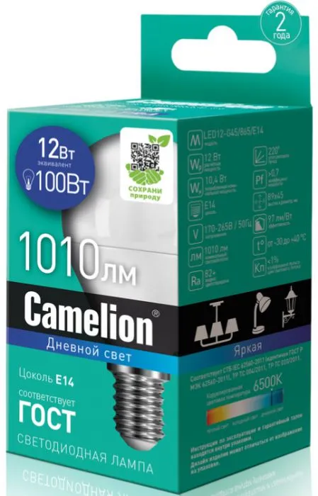 Camelion LED12-G45/865/E14