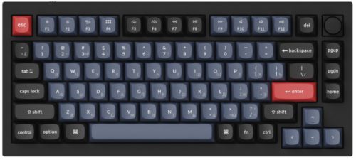 Клавиатура Keychron Q1-M2-RU RGB подсветка, синий свитч, 81 кнопка, черная, цвет белый