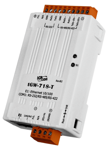 

Преобразователь ICP DAS tGW-718-T CR Tiny Modbus/TCP to RTU/ASCII Gateway with 1-port RS-232/422/485 (RoHS), tGW-718-T CR