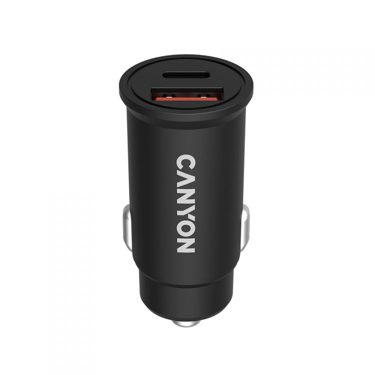 

Зарядное устройство автомобильное Canyon С-20B03 CNS-CCA20B03 PD 30W/QC3.0 18W, USB-A/USB-C, black, С-20B03