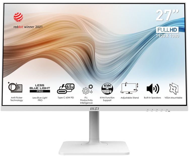 

Монитор 27" MSI Modern MD272PW 9S6-3PB19H-068 1920x1080 IPS LED 16:9 HDMI M/M матовая HAS Piv 250cd 178гр/178гр 75Hz DP USB белый, Modern MD272PW