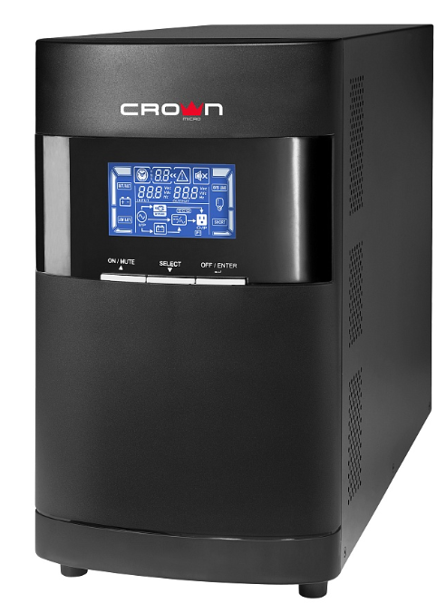 Источник бесперебойного питания Crown CMUOA-350-3K IEC CM000001882 On-Line 3000VA/2700W, корпус мета, цвет черный
