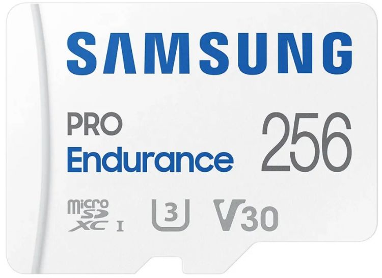 

Карта памяти MicroSDXC 256GB Samsung MB-MJ256KA/APC PRO Endurance (для видеорегистратора) Class 10, UHS-I, W 30 МБ/с, R 100 МБ/с, адаптер на SD, MB-MJ256KA/APC