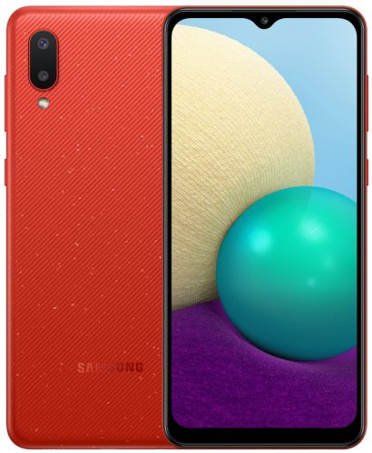 Смартфон Samsung Galaxy A02 2/32GB SM-A022GZRBCAU красный, 2Sim 6.5" 720x1600 Android 10 3G 4G 13Mpi