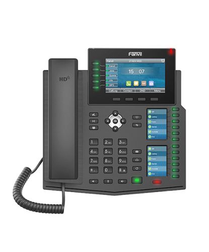 Телефон VoiceIP Fanvil X6U 20 линий SIP, 2х10/100/1000, осн. цветной дисплей 480x272, записная нкига