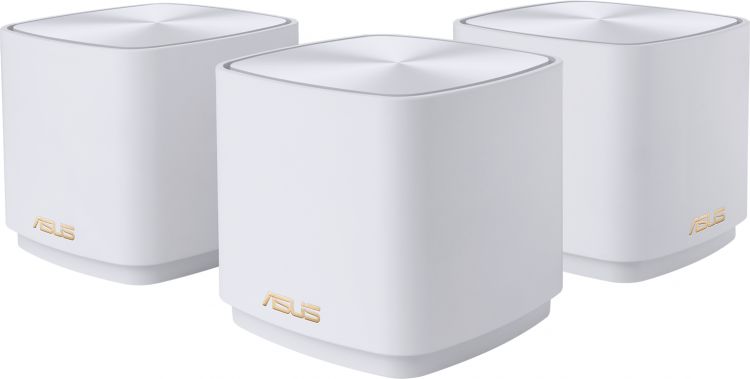 Маршрутизатор ASUS 90IG0750-MO3B20 XD5 (W-3-PK) 3 access point, 802.11b/g/n/ac/ax, 574 + 1201Mbps, 2,4 + 5 gGz, white