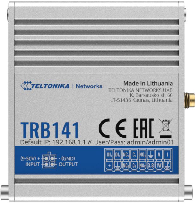 

Модем Teltonika Networks TRB141 LTE cat.1, SMA, miniSIM, Digital I/O, TRB141