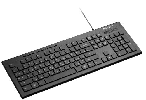 Клавиатура Canyon HKB-2 104 кл., slim, 1.5 м, черный