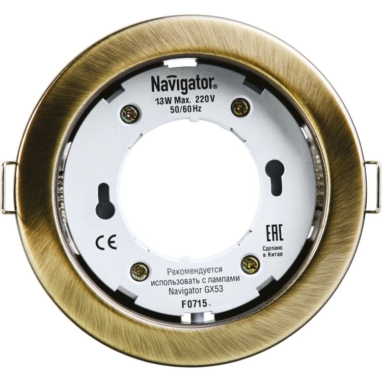 

Светильник Navigator NGX-R1-007-GX53 круг, IP20, 230В, GX53, 106х23мм, черненая бронза, термокольцо в комплекте (71283), NGX-R1-007-GX53