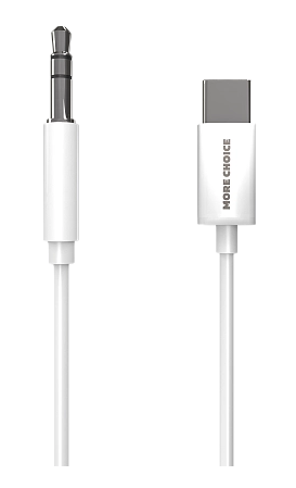 

Кабель акустический More Choice UK22a AUX 3.5mm Type-C 1м White, UK22a