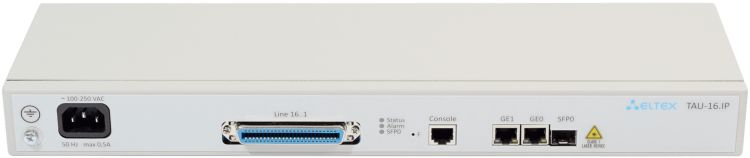 

Шлюз VoiceIP ELTEX TAU-16.IP-AC-S 16хFXS, 2хRJ45-10/100/1000, SIP/H.323, 1U, AC 220V, TAU-16.IP-AC-S