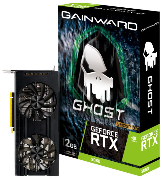 

Видеокарта PCI-E Gainward GeForce RTX 3060 Ghost OC (NE63060T19K9-190AU) 12GB GDDR6 192bit 8nm 1320/, GeForce RTX 3060 Ghost OC (NE63060T19K9-190AU)