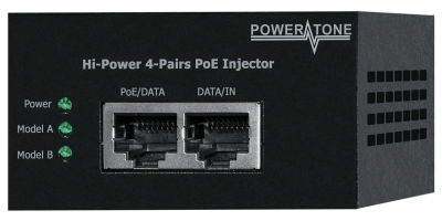 Инжектор PoE POWERTONE PI-600-1 High PoE 1-портовый, 60W, 802.3at&af 10/100/1000Mbps инжектор poe uniview pwr dc5611 p nb poe 60w pse nput ac 100 240v 50 60hz 2amax output dc 56v 1 1a
