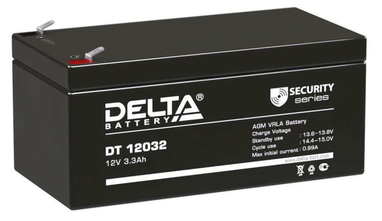 

Батарея Delta DT 12032 12В, 3.3Ач, 134мм/67мм/61мм, DT 12032