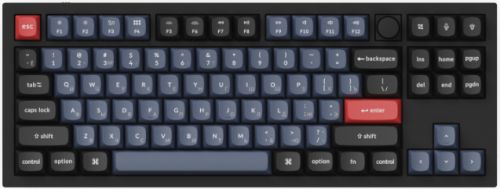 Клавиатура Keychron Q3-M2-RU RGB подсветка, синий свитч, 87 кнопок, черная, цвет белый