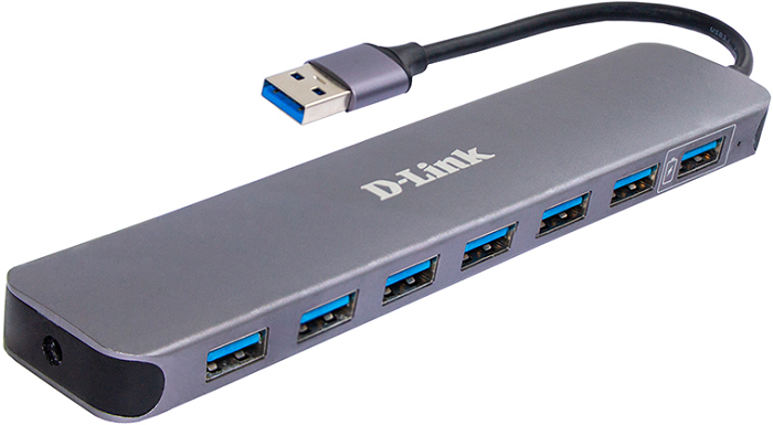 Разветвитель USB 3.0 D-link DUB-1370/B2A 7-портов ,7 downstream USB type A (female) ports, 1 upstream USB type A (male)