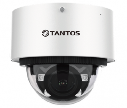 Видеокамера IP Tantos TSi-Vn253VZ купольная антивандальная с ИК подсветкой, 2-мегапиксельная видеокамера ip tantos tsi peco25fp 2мп уличная цилиндрическая с ик подсветкой