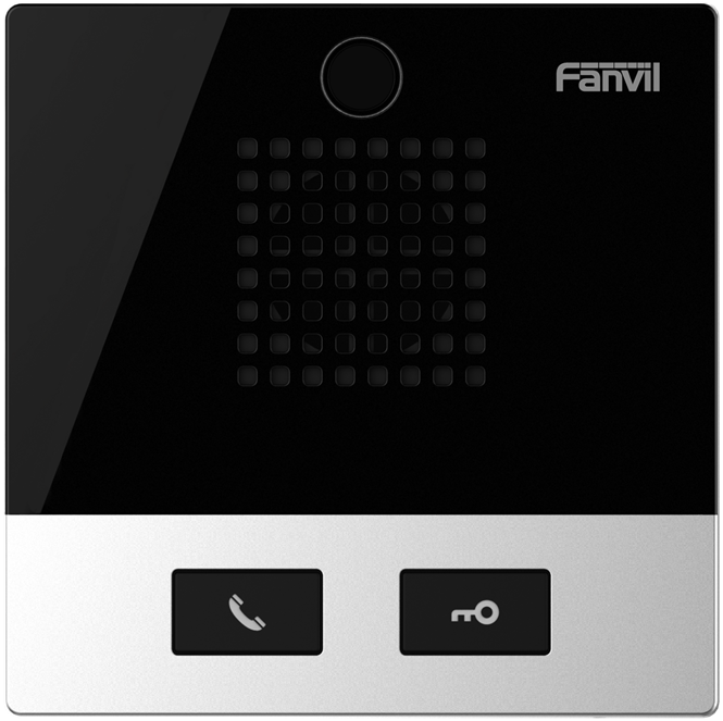 Вызывная панель Fanvil i10d (2 аккаунта) для внутренних помещений с одной кнопкой и реле разблокировки 1 двери. IP54 механизм came h3000 разблокировки в корпусе с ключом и кнопкой шнур 5 м