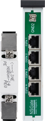 Устройство защиты NSGate NSBon-15 CEVP4GEP линий Ethernet 10/100/1000M + PoE, 4 порта, патч-корд 4 шт патч панель lanmaster 24 порта stp кат 6 1u