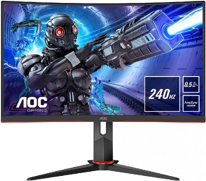 Монитор 27" AOC C27G2ZE 1920x1080, VA, изогнутый, 240Hz, 0.5 ms, 178°/178°, 300 cd/m, 80M:1, +2xHDMI 2.0, black-red