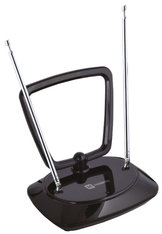 Антенна активная Harper ADVB-1415 H00002107 комнатная, DVB-T2, VHF/UHF (174–230 MHz, 470-862 MHz), 30 dB, 75 , 3 dB, 1.3 м