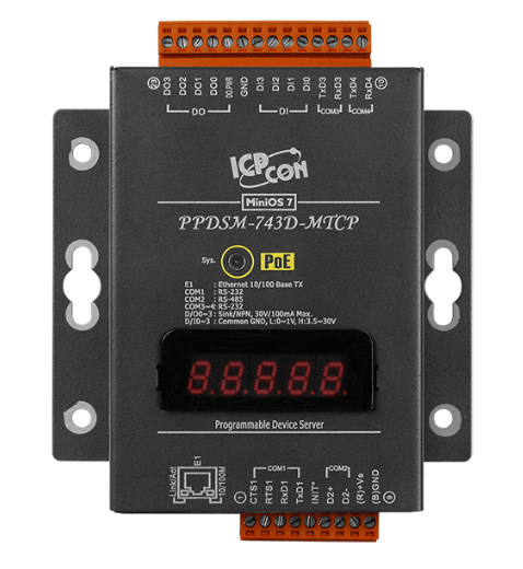 

Преобразователь ICP DAS PPDSM-743D-MTCP CR PPDS-743D-MTCP CR with Metal Case, PPDSM-743D-MTCP CR