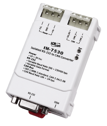 

Преобразователь ICP DAS tM-7530 CR Intelligent tiny RS-232/CAN converter (RoHS), tM-7530 CR