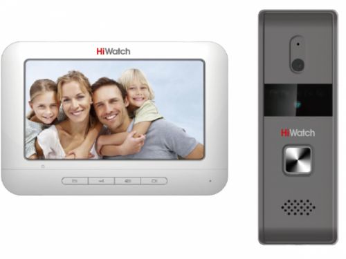 Видеодомофон HiWatch DS-D100KF c памятью до 200 снимков, 7" TFT 800х480, 12В, антив выз панель 720 х