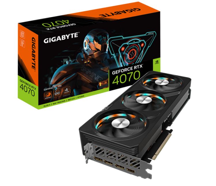 Видеокарта PCI-E GIGABYTE GeForce RTX 4070 GAMING OC (GV-N4070GAMING OC-12GD) 12GB GDDR6X 192bit 5nm 1920/21000MHz HDMI/3*DP