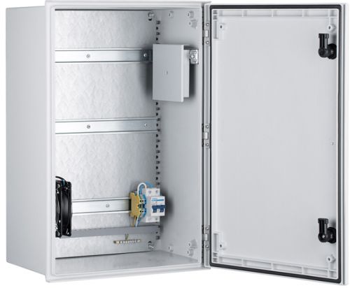 Шкаф NSGate NSP-4060F1 P406H0F1 400x600x230 комплект [1, 3] с вентилятором, без нагревателя, с оптич, цвет серый