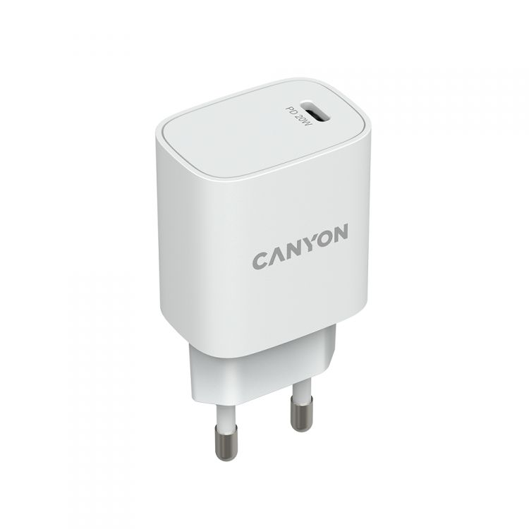 

Зарядное устройство сетевое Canyon H20-02 CNE-CHA20W02 PD 20Вт, USB-C, защита от КЗ, сверхтока, перегрева, перегрузки, белый, H20-02